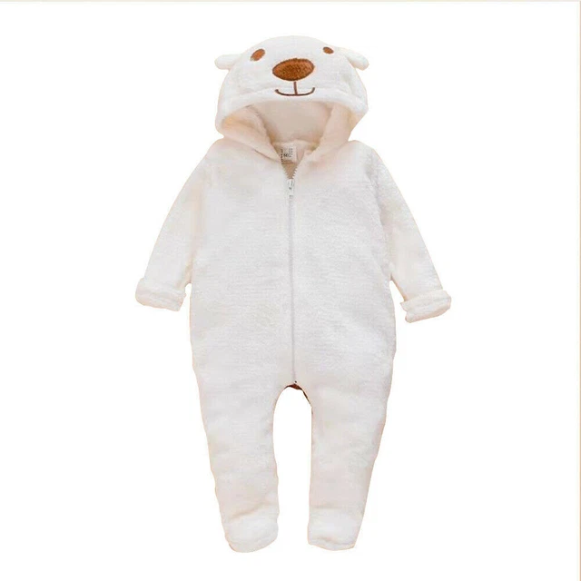 Tuta con cappuccio tutina body abiti neonati bambini bambina orso