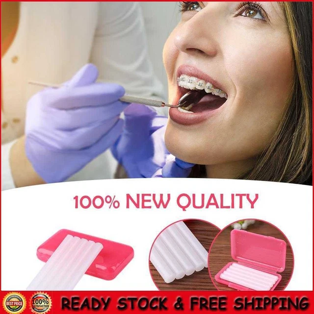 5pcs Scent Dental Orthodontics Wax Teeth Gum Braces Bracket (Peach)