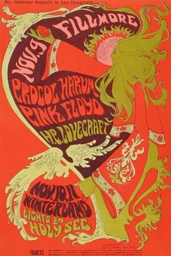 Pink Floyd Fillmore West 1967 Concert Poster 2ND PRINT