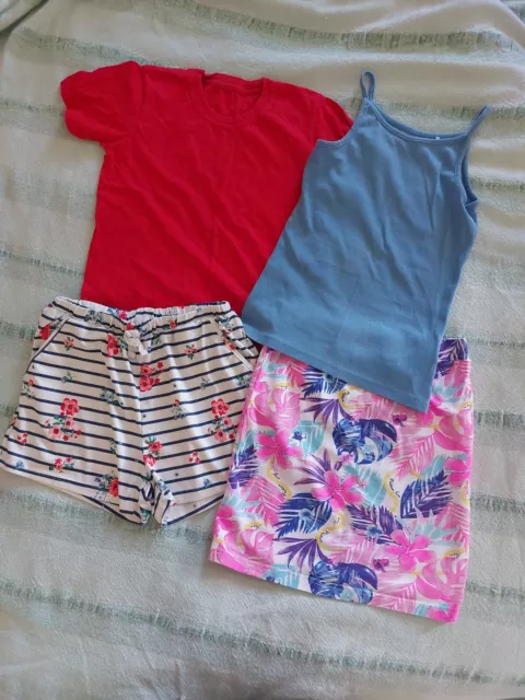 Girls Summer clothes Bundle Age 7-9 Years shorts vest tshirt