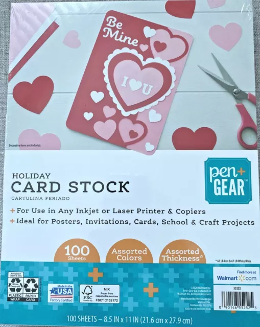 Pen + Gear Card Stock Paper, Assorted Bright, 8.5 x 11, 65 lb, 75 Sheets 