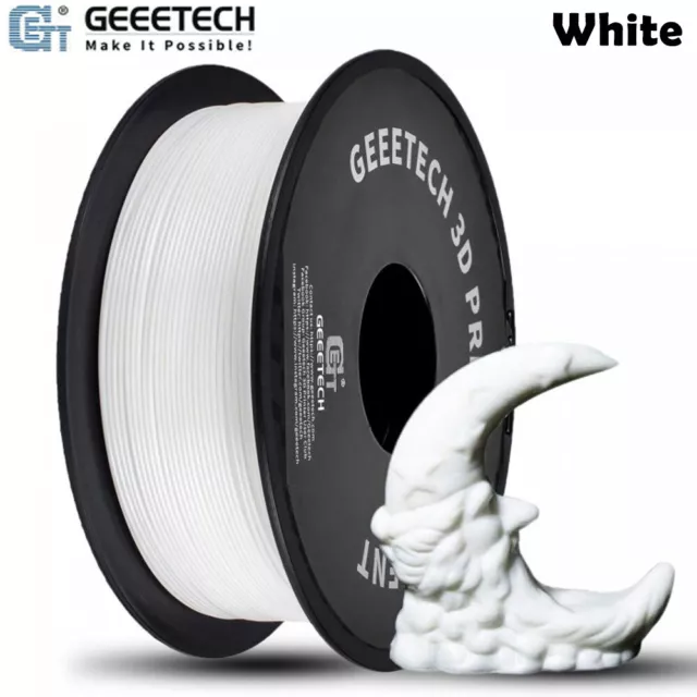 Geeetech Stampante 3D Filamento PLA 1KG 1,75mm Per Stampante 3D Bianco