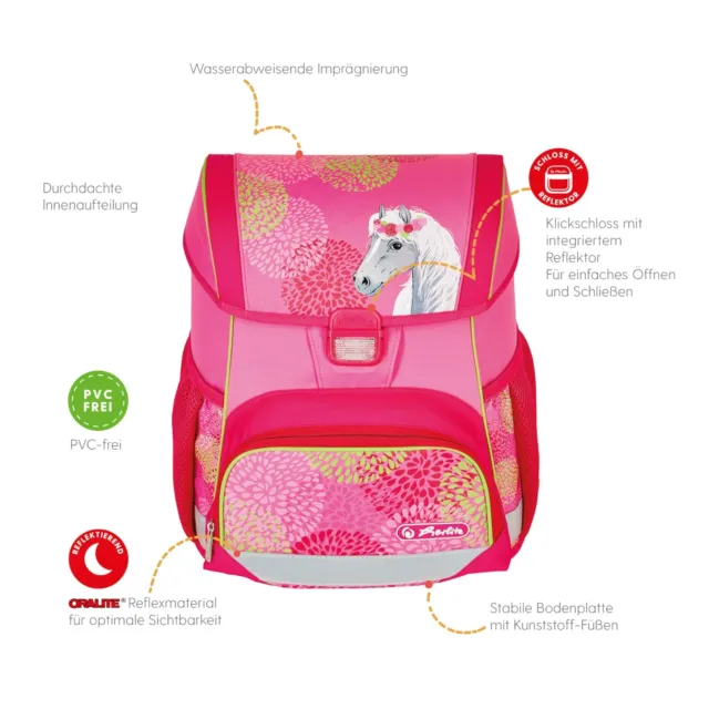 Juego de mochilas escolares Herlitz Loop Plus Horse 4 piezas niña caballo caballos mochilas 2