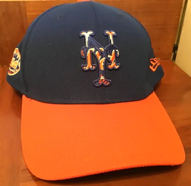 Official MLB NY Mets New Era 59Fifty Blue, orange Baseball Hat Sz Medium/Large