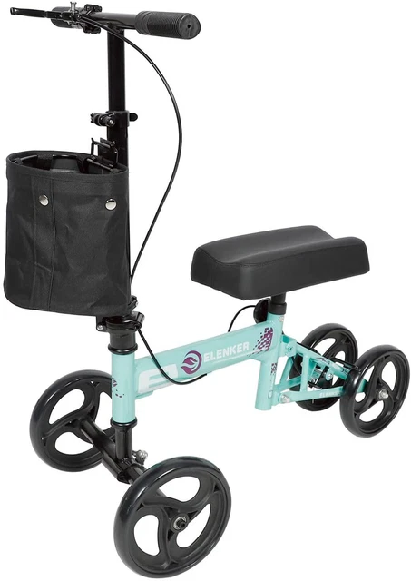 ELENKER Steerable Knee Walker Knee Scooter Medical Crutch Alternative Turquoise ELENKER Steerable Knee Walker Knee Scooter Medical Crutch Alternative Turquoise