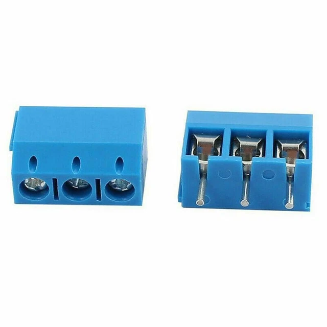 100 PACK COMPACT 3 Pin Plug-in PCB Screw Terminal Block Connector KF301 ...