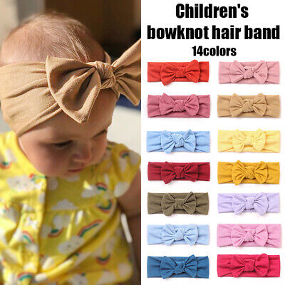 Cute Handmade Baby Girls Large Bow Headband Infant Toddler Knot Hair Wrap