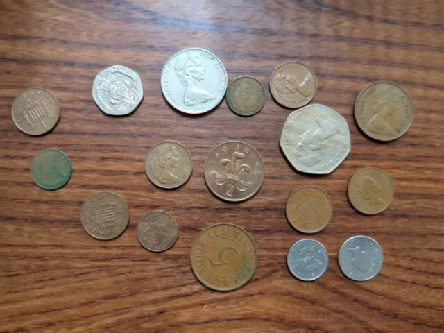 Lotto Di 17 Monete Regno Unito Shillings Pence Pound Penny