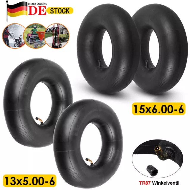 2er Reifenschlauch 15x6.00-6/15x6.00-6 für Rasen Aufsitzmäher Rasenmäher Traktor