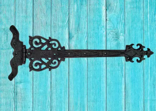 Vintage Door Iron Cast Rustic Hinges Antique Barn Old Steeple Hinge Strap