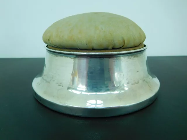 Large Edwardian English Sterling Silver Pin Cushion Box 3