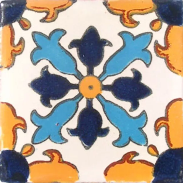 C#004) Mexican Tiles Ceramic Hand Made Spanish Influence Talavera Mosaic Art
