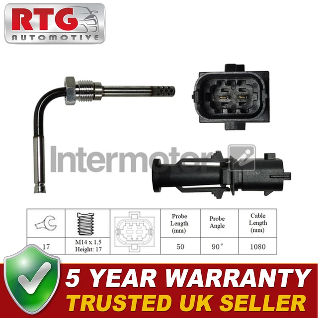 Sonde Echappement Peugeot Citroen Capteur Température échappement Huiruhy - Compatible Peugeot 308/508, Citroën C3/C4, DS3 Etc. | LGS7187/0894339 Capteur Température Gaz D'échappement