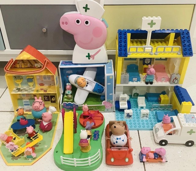 PEPPA PIG HOSPITAL House Park Vet Plane Pet Car Figure Toy Bloxx Playset Bundle £36.00 PicClick UK