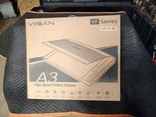 VIISAN 3120 A3 Large Format Flatbed Scanner, 1200 DPI, Scan 12 x 17 in 8  se