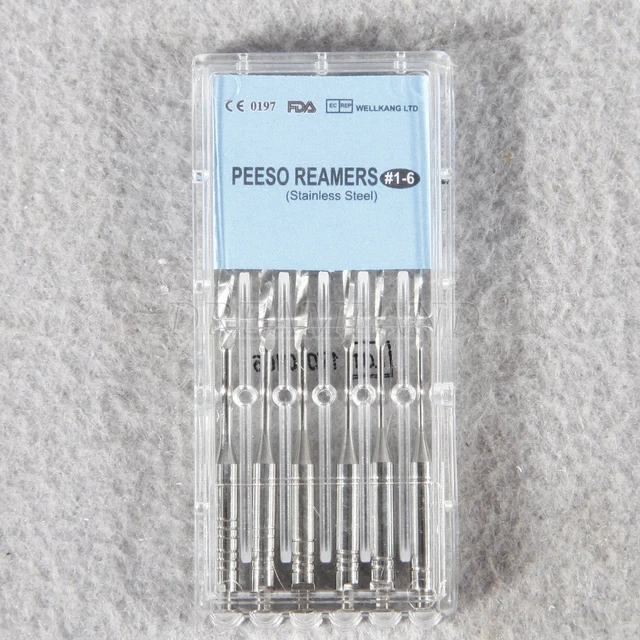 6 pcs/1 box Dental PEESO REAMERS Drill File 32mm #1-6 for Endodontic Root Canal