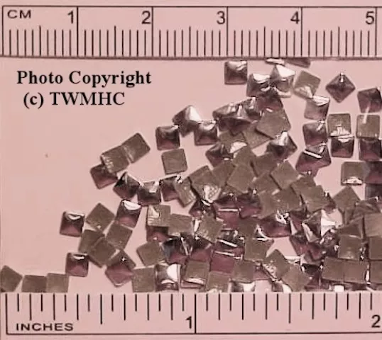 3mm SQUARE NAILHEADS for Toy Model Horse Tack - SILVER-TONED (Shiny)