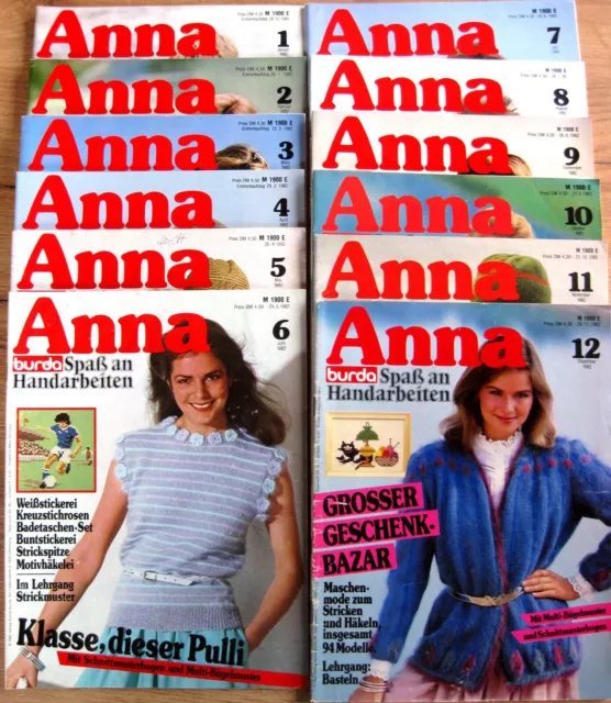 12 BURDA - ANNA Spass an Handarbeiten Hefte aus 1982