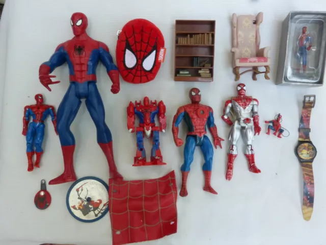 Vds Lot Figurines "Spiderman" Marvel + Qq Accessoires La + Grande Mesure 30 Cm