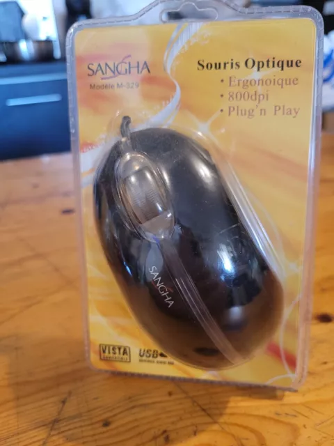 Souris Optique Noire USB SANGHA M-329 Résolution 800 dpi