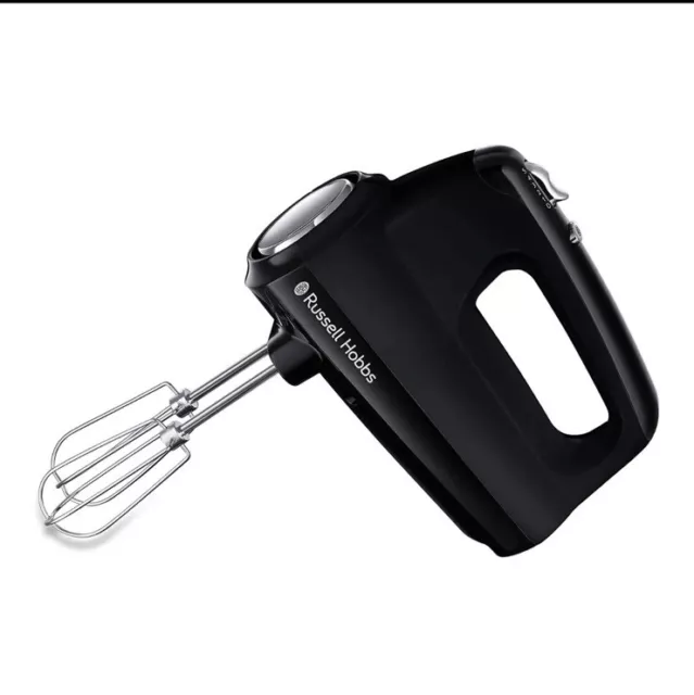 ✅RUSSELL HOBBS Handmixer Matte Black Quirle Knethaken Turbo schwarz 350W B-WARE