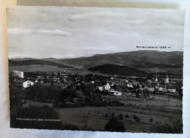 Postkarte Ansichtskarte ungelaufen alt Bad Krozingen Panorama echte Fotografie