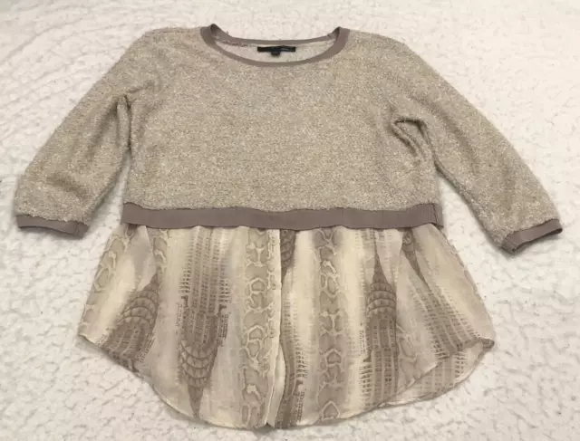 Elie Tahari Womens Top Size S Pullover Crew Neck 3/4 Sleeve