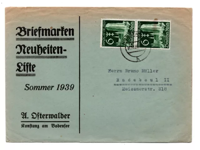 WW11 cancellation Kobsta  Germany the 11th-10-1939 Envelope Cover