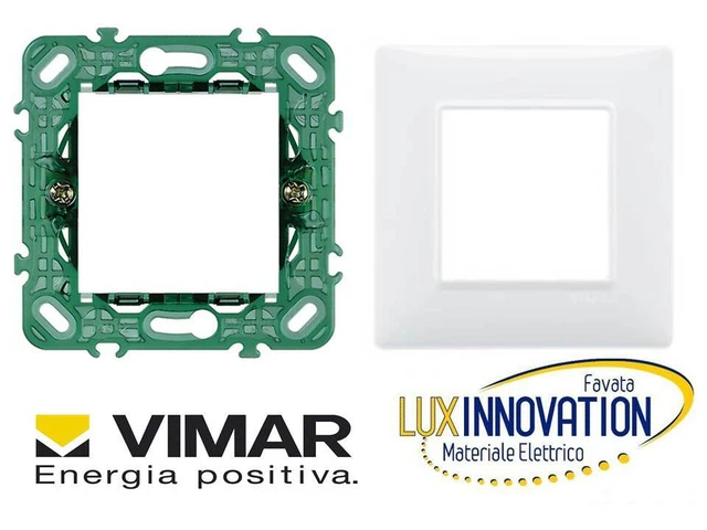 Supporto 2 Moduli Vimar 14602 - Grigio, Universale Con Viti Per Installazione Elettrica