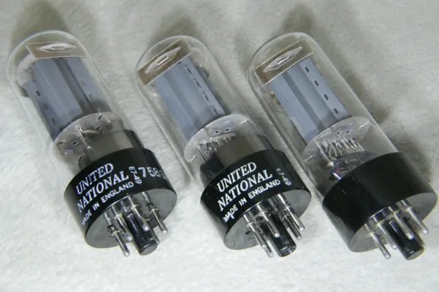 Matched Trio (3) United National 7581/KT66 Vacuum Tubes