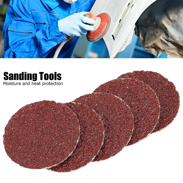 200Pcs Disc Red Sandpaper 1in 25mm Back Flocking Moisture Sanding Tools 80