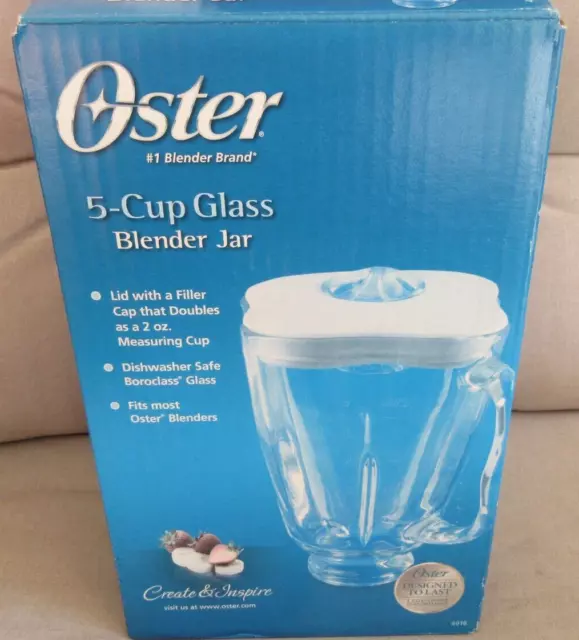 NEW Oster 5 Cup Blender Replacement Glass Jar Pitcher & WHITE Lid Model 4908 BOX NEW Oster 5 Cup Blender Replacement Glass Jar Pitcher & WHITE Lid Model 4908 BOX