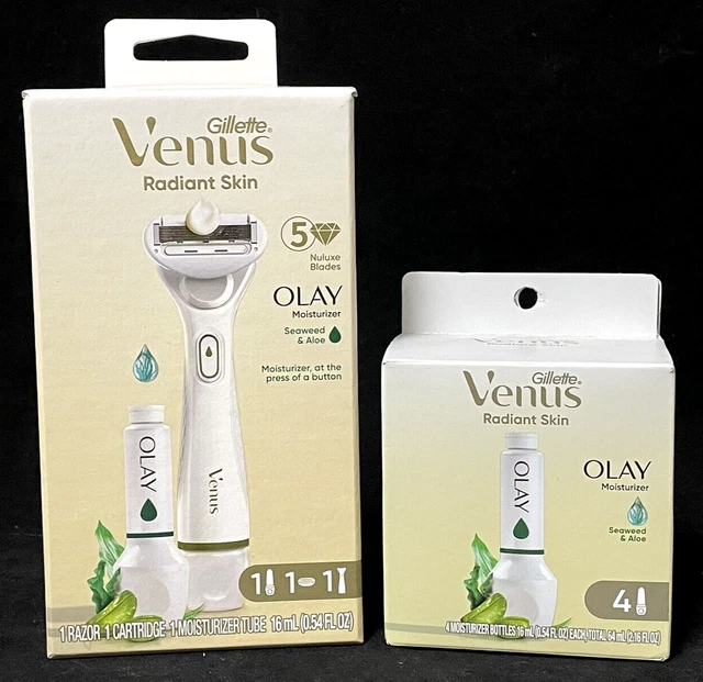 Recarga hidratante de afeitar Gillette Venus piel radiante 4 piezas con afeitadora y cartucho