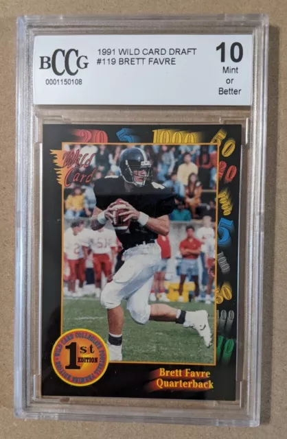 1991 Wild Card Draft #119 Brett Favre Bccg 10 Mint Or Better