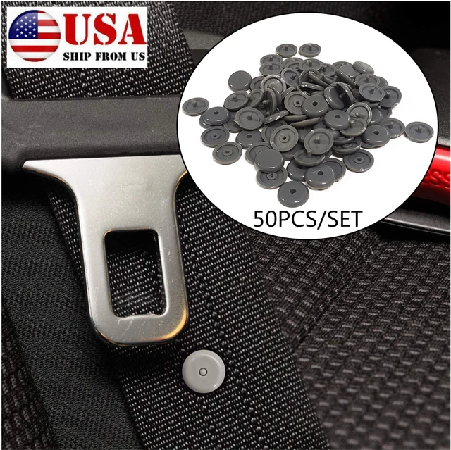 (50Pcs) Car Safety Seat Belt Button Buckle Stop Universal Anti Slip Stopper Gray (50Pcs) Car Safety Seat Belt Button Buckle Stop Universal Anti Slip Stopper Gray