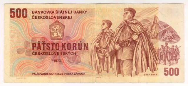 1973 Czechoslovakia 500 Korun 228350 Paper Money Banknotes Currency