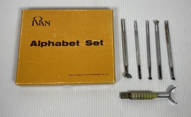 Juego de Estampillas Ivan Leathercraft 1/2" Número 8130 con Lote de 6 Herramientas de Artesanía