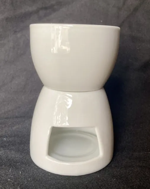 Calentador de mantequilla votiva de porcelana blanca caja y barril nuevo en caja 6 oz 472-484
