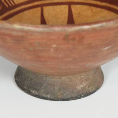 Pre-Columbian Tuza Narino Culture Footed Bowl With Star Feline Motifs Pottery 7