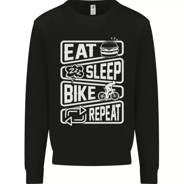 Cycling Eat Sleep Bike Repeat Funny Bicycle Mens Sweatshirt Jumper