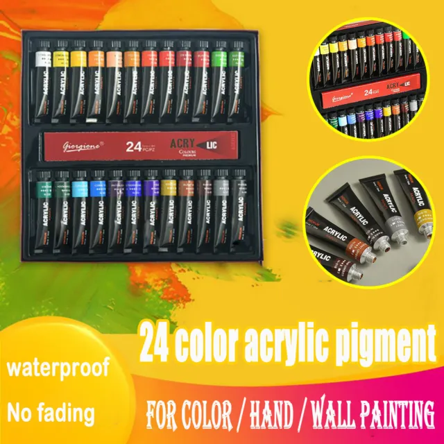 24 Colors Painting Acrylic Suit Aluminum Pipe Waterproof Painting Oil Color Set