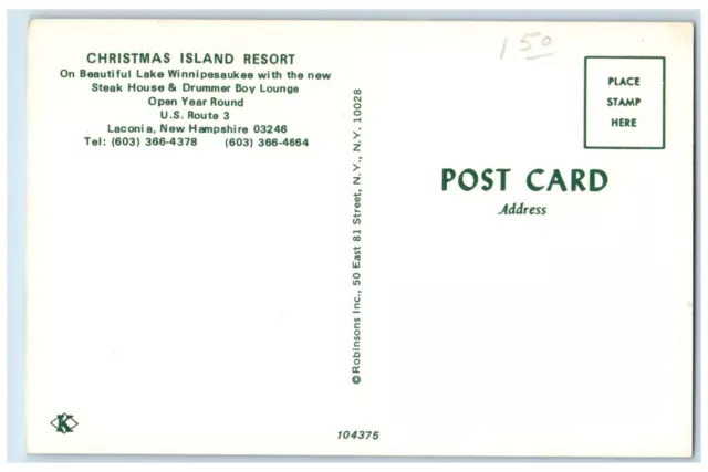 c1960s Dancing Eating Christmas Island Resort Laconia New Hampshire NH Postcard 2