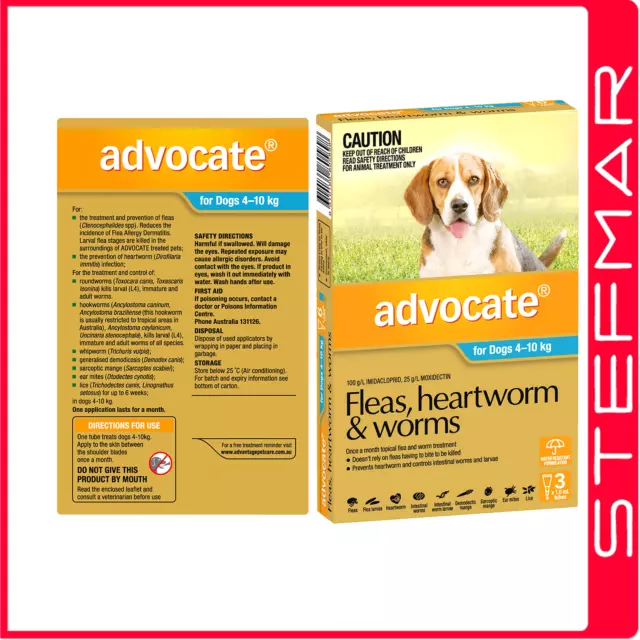 Advocate Dog 4-10Kg Medium Blue 3Pack