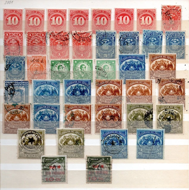 Chile, Lote De Estampillas Variadas, Minze Y Circulados (Lot-Chi22)