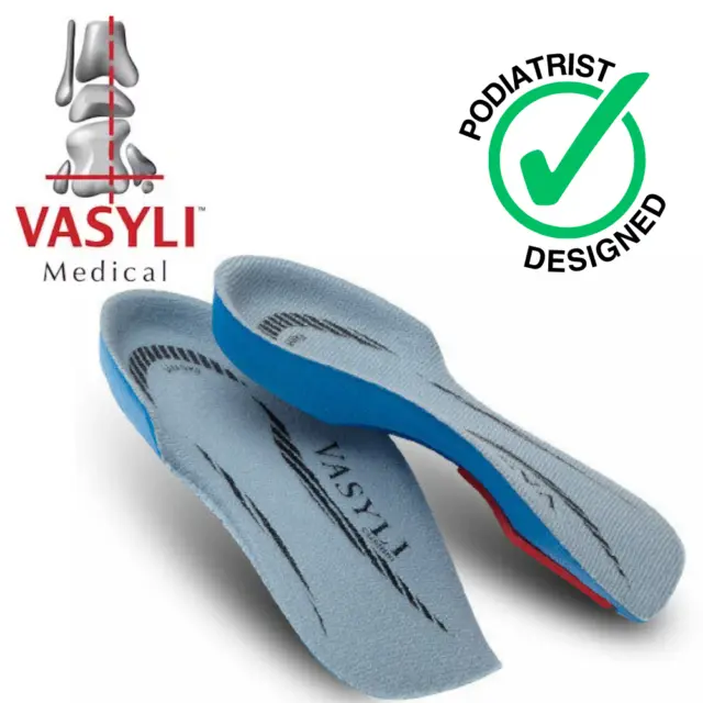 Vasyli Orthotics Easyfit Insole Pain Relief Plantar Fisciar Slim Narrow Easy Fit