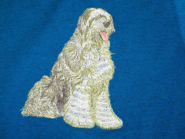 Embroidered Ladies T-Shirt - Old English Sheepdog DTL009 Size S - XXL
