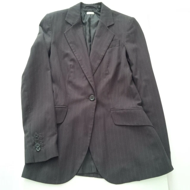 Veste blazer Zara femme coupe classique fines rayures gris anthracite Taille XS.