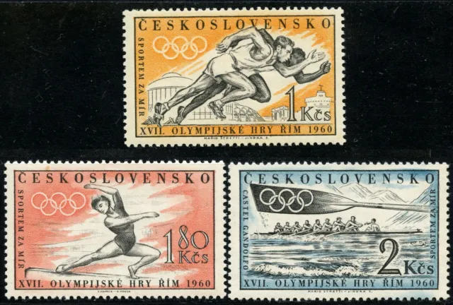 Czechoslovakia No. 1206-08 **, 1960, Summer Olympics in Rome Complete Set!
