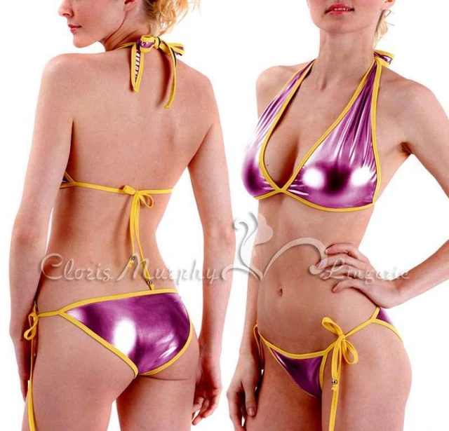 SEXY BIKINI Bañador Piezas, Violeta Brillante Amarillo (Ba14