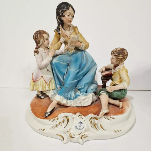 Capodimonte Figure Stories of a mothers love Figure boy girl 10" Tall 2